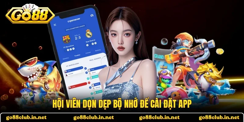 Hội viên dọn dẹp bộ nhớ để cài đặt app