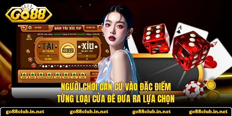 Người chơi căn cứ vào đặc điểm từng loại cửa để đưa ra lựa chọn